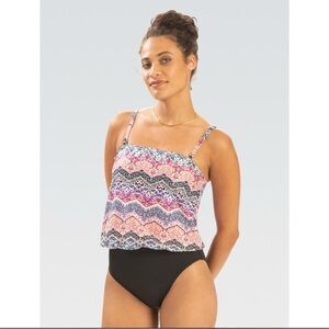 Dolfin Aquashape Blouson Adjustable and Removable Straps Swimsuit Size 10